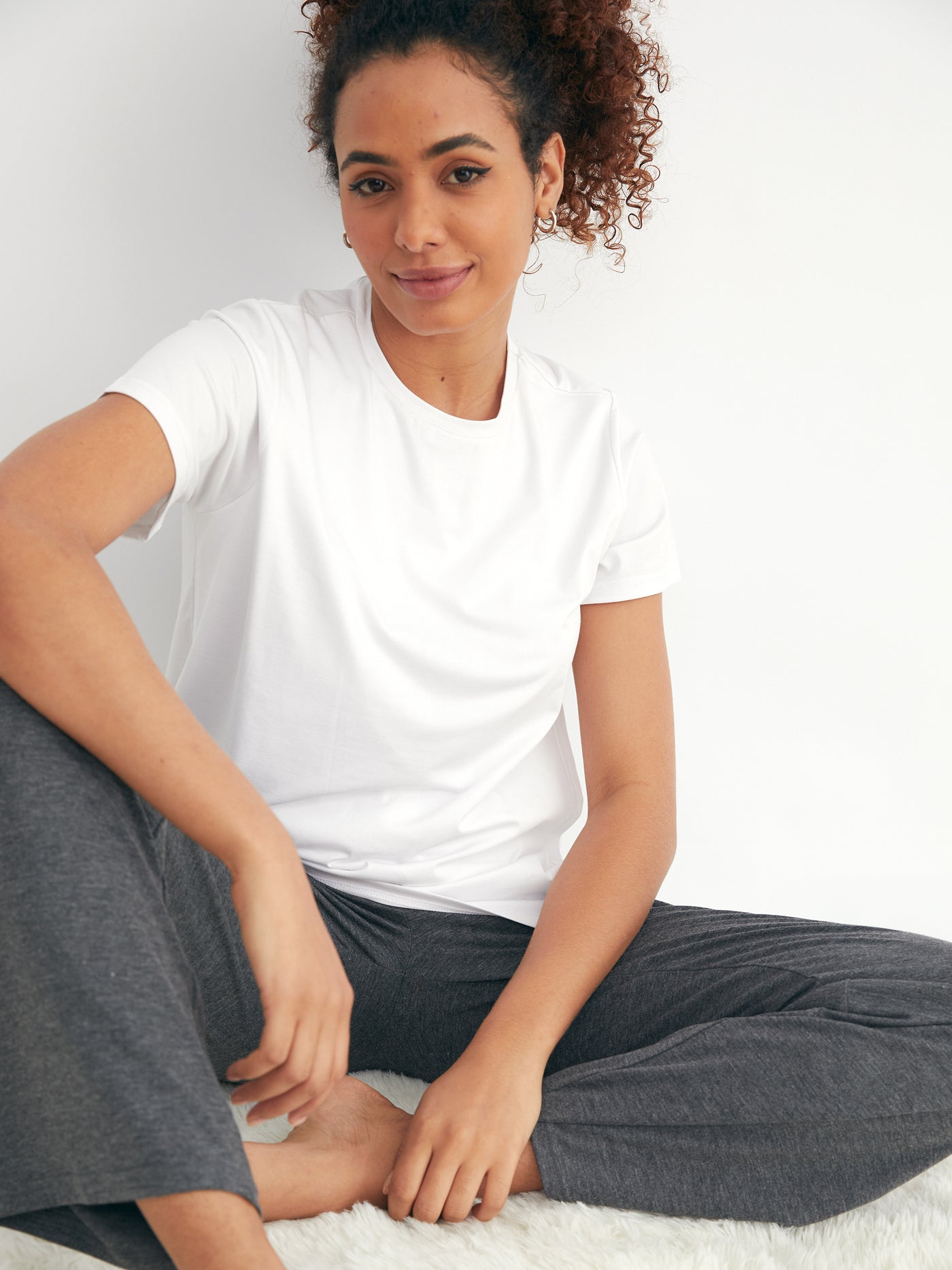 Maternity Round Neck Tee with nursing access