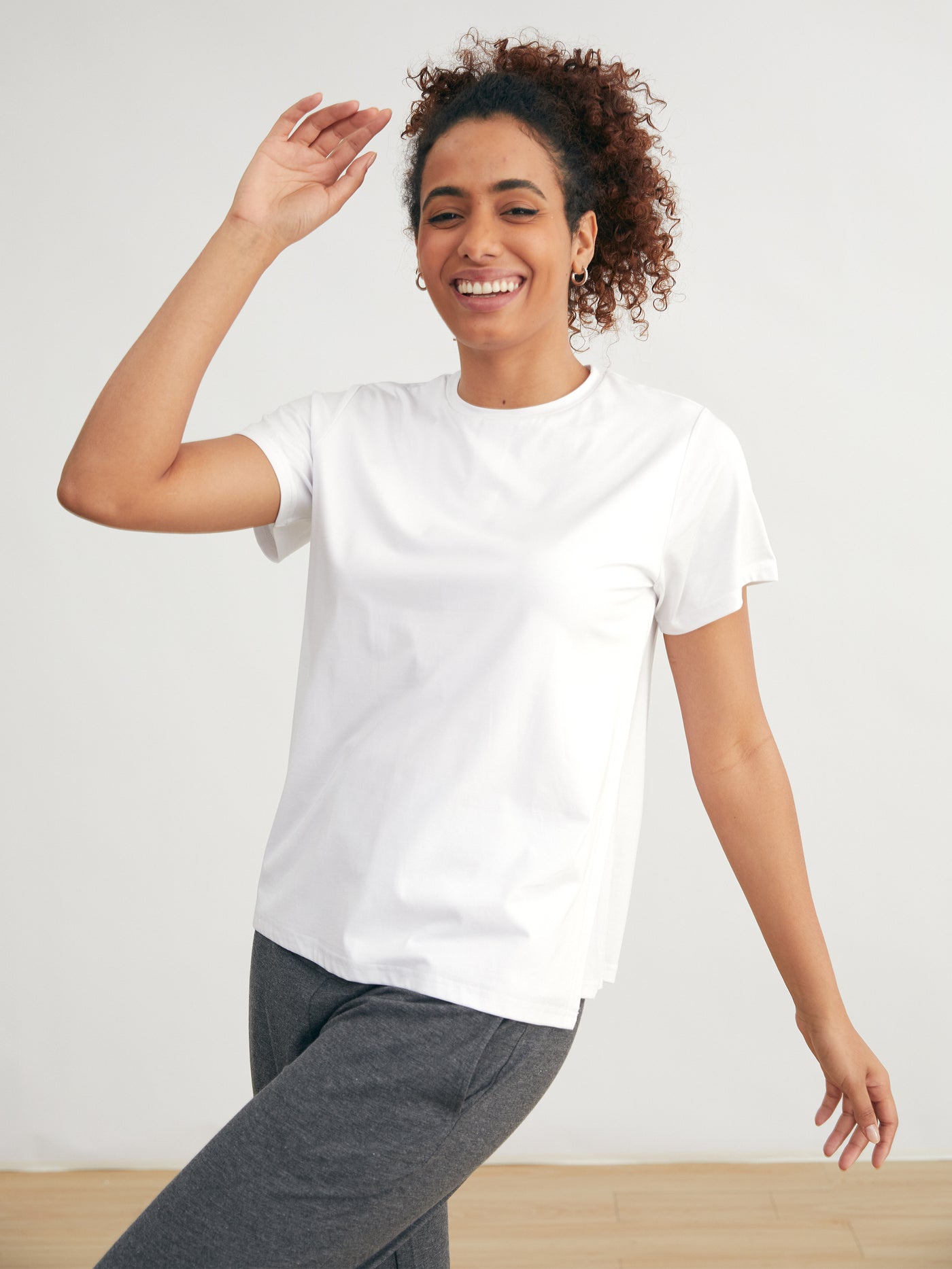 Maternity Round Neck Tee with nursing access